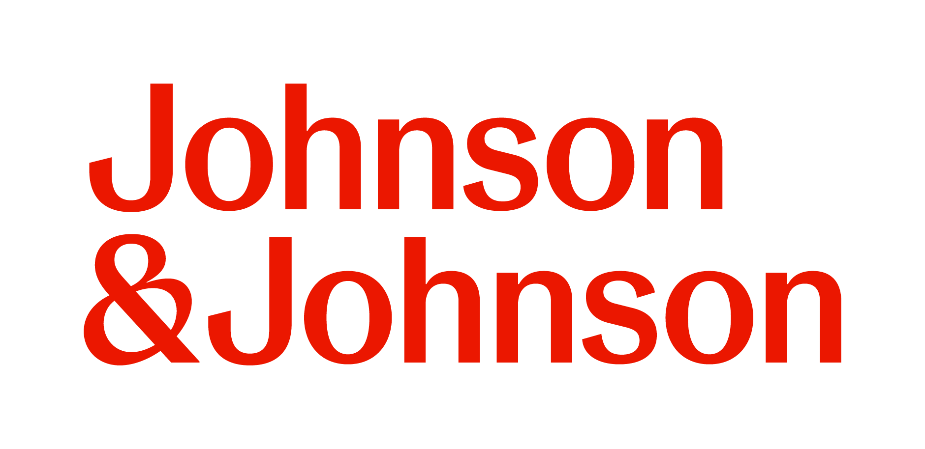 Red text logo that says Johnson & Johnson
