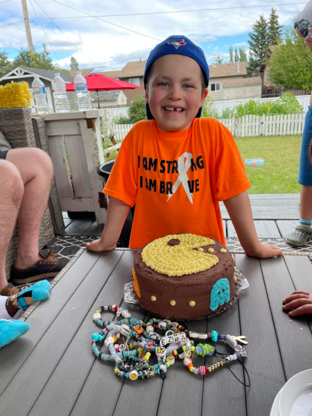 Ezra with a birthday cake